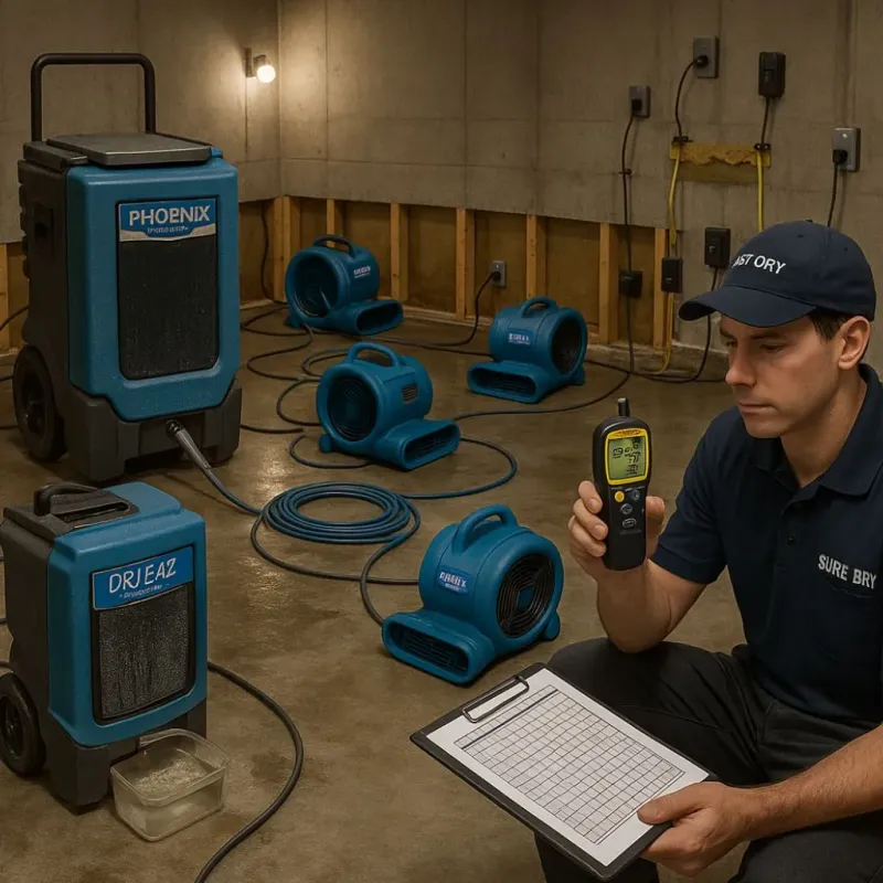 Structural Drying and Dehumidification process in Moore County, NC